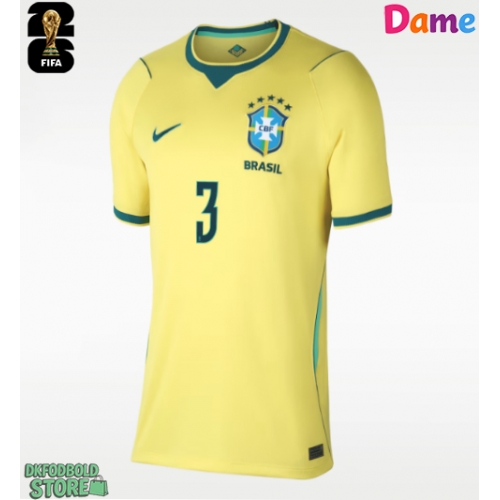 Brasilien Gabriel Magalhaes #3 Replika Hjemmebanetrøje Dame VM 2026 Kortærmet